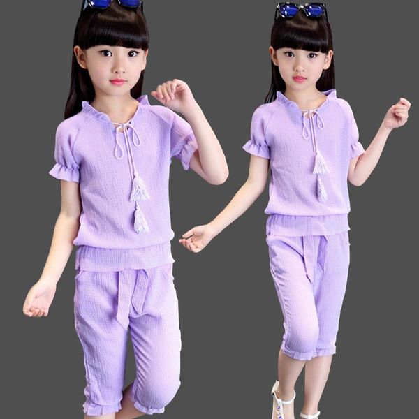girls summer set children 3t-14 year clothing kids sets for short sleeve shirts +calf-length p suit, White
girls summer set children 3t-14 year clothing kids sets for short sleeve shirts +calf-length p suit, White