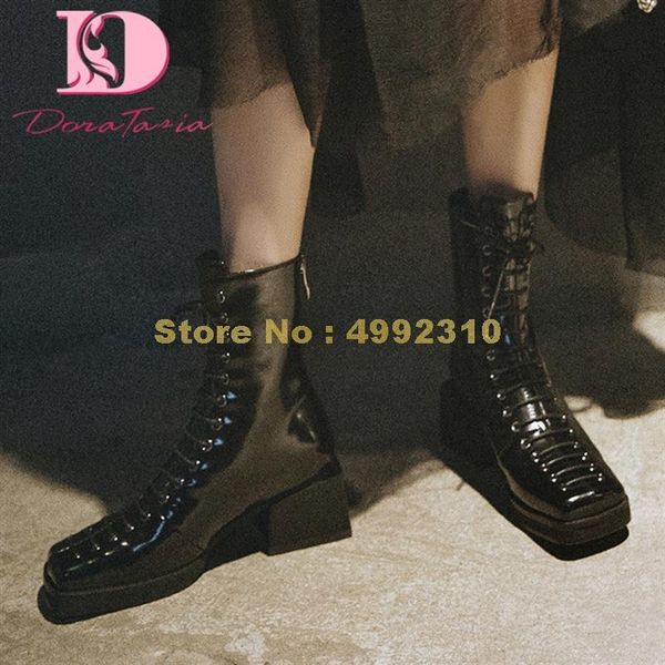 boots female chunky heels ankle square toe platform shoelace zip women autumn designer shoes, Black
boots female chunky heels ankle square toe platform shoelace zip women autumn designer shoes, Black