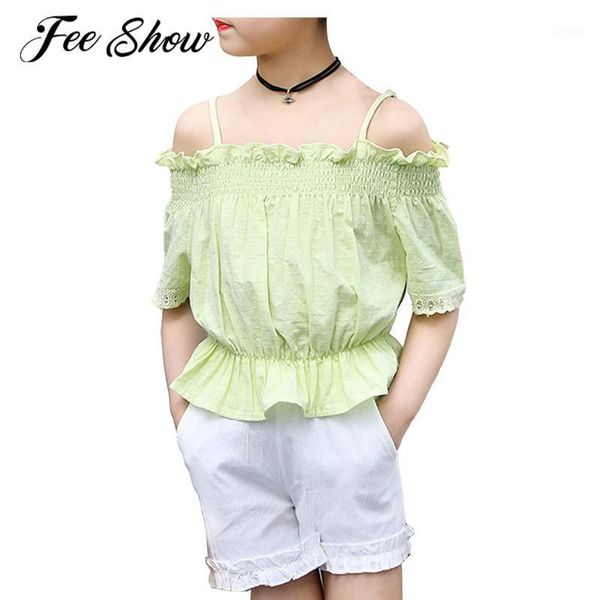 clothing sets children girls casual outfits fashion off shoulder short sleeves sling shirts + shorts 2pcs kids summer, White
clothing sets children girls casual outfits fashion off shoulder short sleeves sling shirts + shorts 2pcs kids summer, White