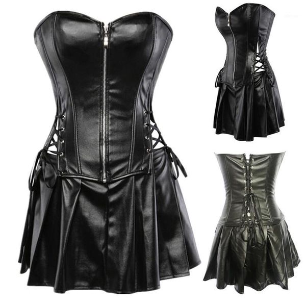 bustiers & corsets plus size s-6xl gothic black faux leather corset with skirt women strapless steampunk overbust dress, Black;white
bustiers & corsets plus size s-6xl gothic black faux leather corset with skirt women strapless steampunk overbust dress, Black;white