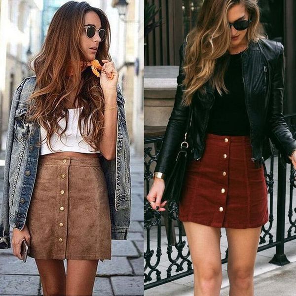 skirts women high waist suede leather skirt pocket preppy short mini button a line soild brown burgundy basic, Black
skirts women high waist suede leather skirt pocket preppy short mini button a line soild brown burgundy basic, Black