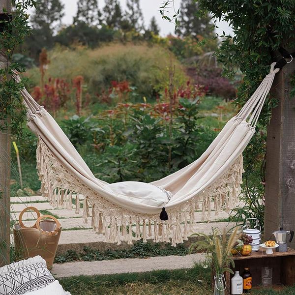 outdoor tassels hammock garden patio white cotton swing chair hanging bed hunting sleeping camping, pads
outdoor tassels hammock garden patio white cotton swing chair hanging bed hunting sleeping camping, pads