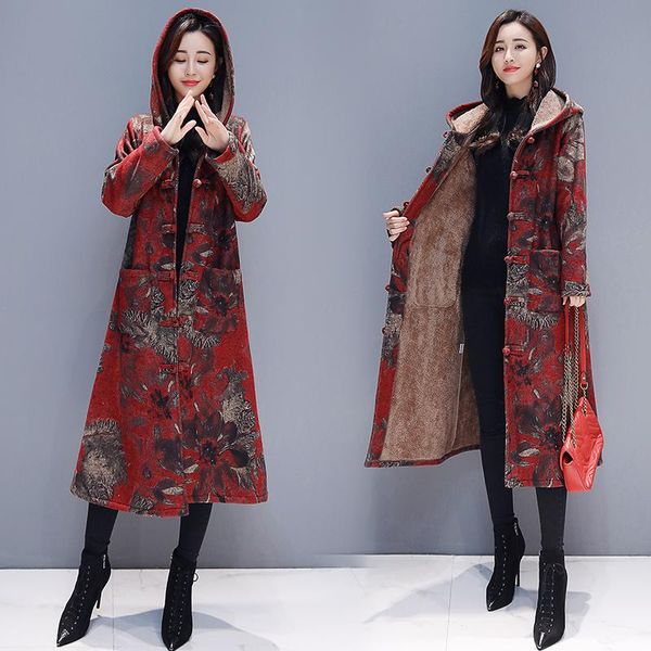 women's trench coats 2021 chinese style plus velvet long section cotton padded coat national wind winter warm hooded jacket big size, Tan;black
women's trench coats 2021 chinese style plus velvet long section cotton padded coat national wind winter warm hooded jacket big size, Tan;black