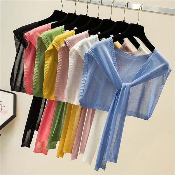 women's tanks & camis female ice silk knitted outer sunscreen shawl women short fashion all-match thin section knotted shoulder neck gu, White
women's tanks & camis female ice silk knitted outer sunscreen shawl women short fashion all-match thin section knotted shoulder neck gu, White