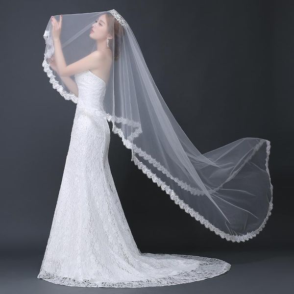 bridal veils arrival wedding veil one layer white ivory long accessories lace edge vestido de noiva schleier sluier, Black
bridal veils arrival wedding veil one layer white ivory long accessories lace edge vestido de noiva schleier sluier, Black