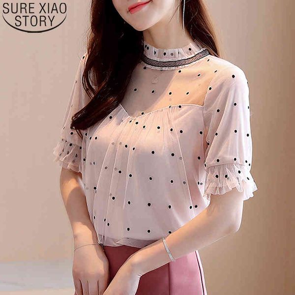 summer polka dot short sleeve shirts blusas mujer de moda korean mesh chiffon blosue women clothes 8852 50 210417, White
summer polka dot short sleeve shirts blusas mujer de moda korean mesh chiffon blosue women clothes 8852 50 210417, White