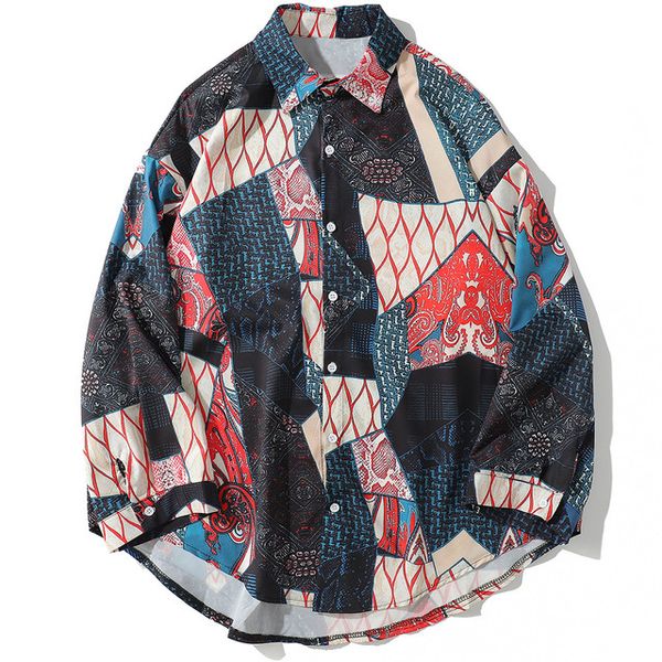 mens fashion japanese geometric patchwork long sleeve shirts hip hop casual vintage streetwear male shirts, White;black
mens fashion japanese geometric patchwork long sleeve shirts hip hop casual vintage streetwear male shirts, White;black