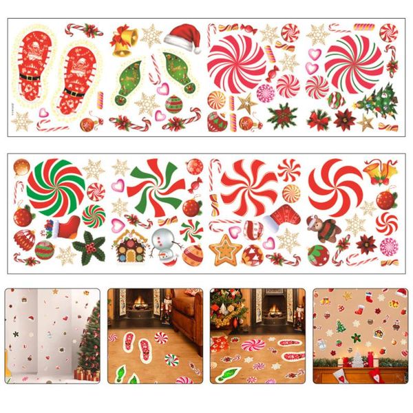 gift wrap 2 sheets xmas floor decal wall sticker window decorative