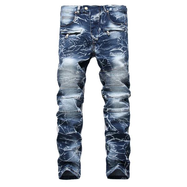 men's jeans brand mens snow designer fashion slim skinny moto biker casual straight motorcycle men destroyed denim trousers, Blue
men's jeans brand mens snow designer fashion slim skinny moto biker casual straight motorcycle men destroyed denim trousers, Blue