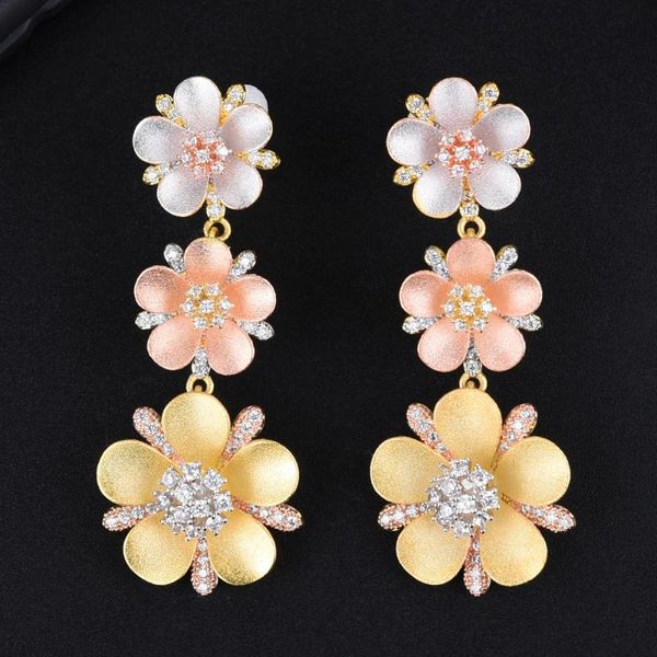 trendy luxury 3-flowers dangle earrings for women wedding cubic zircon crystal african brazil bridal 2021 & chandelier, Silver
trendy luxury 3-flowers dangle earrings for women wedding cubic zircon crystal african brazil bridal 2021 & chandelier, Silver