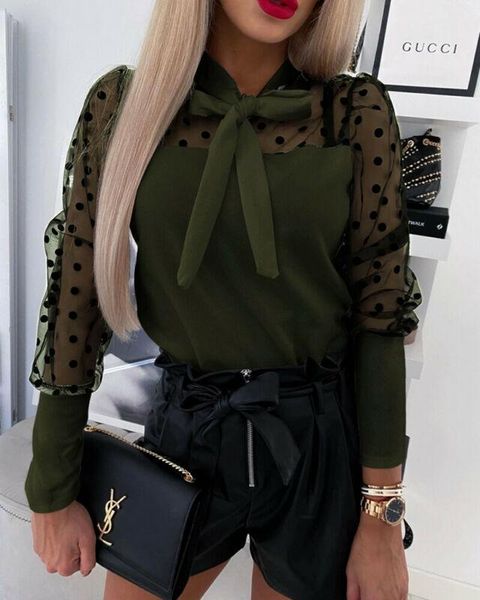 fashion womens sheer mesh long puff sleeve polka dot bowknot blouse shirt chiffon baggy tunic elegant female blusas clothes women's blo, White
fashion womens sheer mesh long puff sleeve polka dot bowknot blouse shirt chiffon baggy tunic elegant female blusas clothes women's blo, White