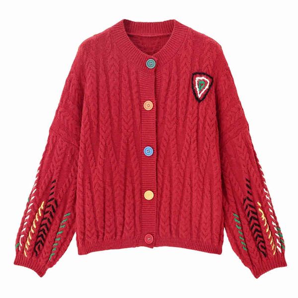 women's jackets winter women luxury lantern sleeve o-neck twist embroidery woven rainbow striped oversize sweater coat cardigans clothe, Black;brown
women's jackets winter women luxury lantern sleeve o-neck twist embroidery woven rainbow striped oversize sweater coat cardigans clothe, Black;brown