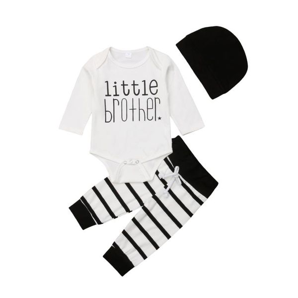 clothing sets 3pcs born baby boy clothes letter print long sleeve bodysuit+striped pants+hat fashion outfits 0-18months, White
clothing sets 3pcs born baby boy clothes letter print long sleeve bodysuit+striped pants+hat fashion outfits 0-18months, White