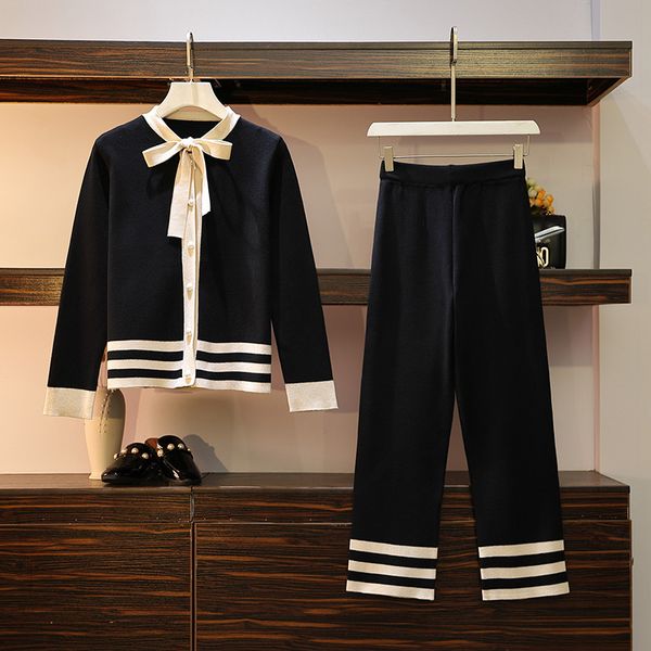 women's striped sweater, suit, sets, knitted cardigans, trousers, set, tracksuit, bow tie, collar, sweater, + wide pants, 2- 210522, White
women's striped sweater, suit, sets, knitted cardigans, trousers, set, tracksuit, bow tie, collar, sweater, + wide pants, 2- 210522, White