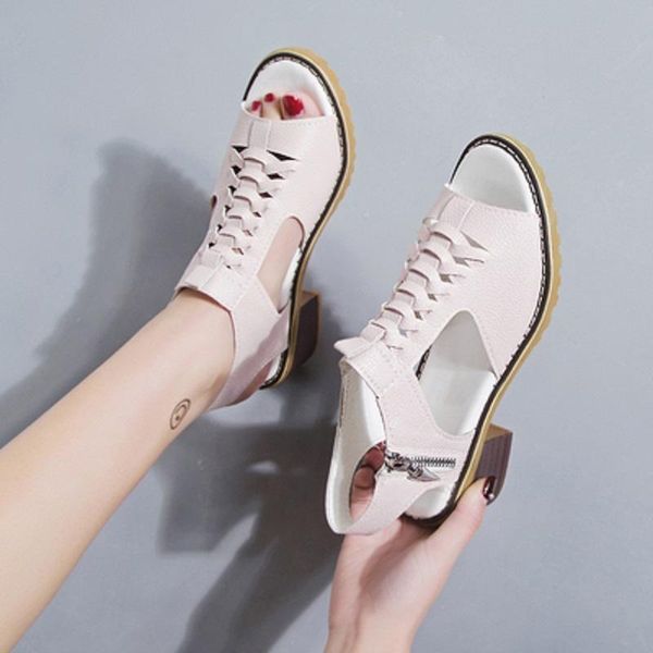 sandals roman style hollow fashion solid color zipper square heel ladies summer high heels large size 35-40., Black
sandals roman style hollow fashion solid color zipper square heel ladies summer high heels large size 35-40., Black