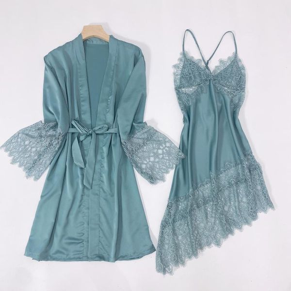 women's sleepwear lace perspective robe set female v-neck nightgown satin kimono bathrobe gown summer intimate lingerie nightwear, Black;red
women's sleepwear lace perspective robe set female v-neck nightgown satin kimono bathrobe gown summer intimate lingerie nightwear, Black;red
