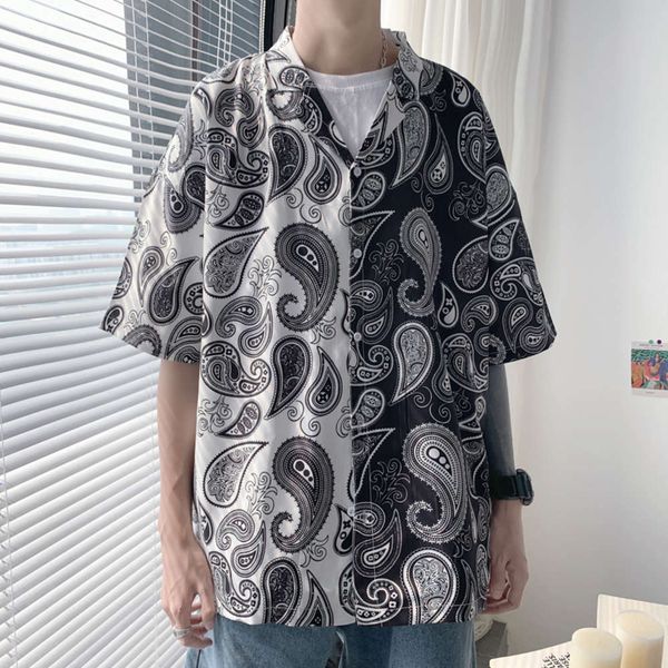 men's casual shirts shirtruffian shirt men's trend ins splicing short sleeve cec coat national style floral dress large summer byc, White;black
men's casual shirts shirtruffian shirt men's trend ins splicing short sleeve cec coat national style floral dress large summer byc, White;black