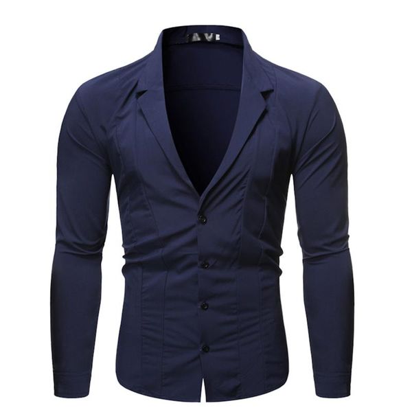 men's casual shirts men's fashion solid color long sleeve square neck shirt single breasted button slim male business blazers #t3g, White;black
men's casual shirts men's fashion solid color long sleeve square neck shirt single breasted button slim male business blazers #t3g, White;black