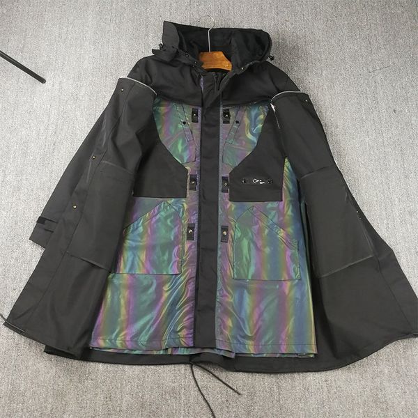 Stone Pirates 21ss Compass sign coats Function style complex design Large area colorful reflective fabric Hooded top, Tan;black
Stone Pirates 21ss Compass sign coats Function style complex design Large area colorful reflective fabric Hooded top, Tan;black