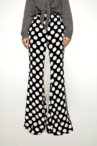 women's pants & capris zzjuly za women polka dot flared trousers woman high waist loose sets fashion 2021 streetwear y2k vintage, Black;white
women's pants & capris zzjuly za women polka dot flared trousers woman high waist loose sets fashion 2021 streetwear y2k vintage, Black;white