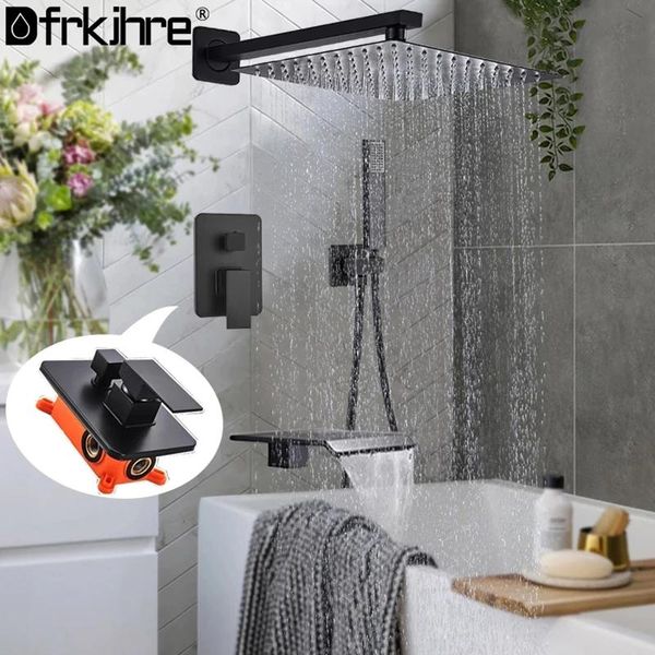 matte black rainfall shower set waterfall bathtub system concealed installation wall mount and cold combo bathroom sets
matte black rainfall shower set waterfall bathtub system concealed installation wall mount and cold combo bathroom sets