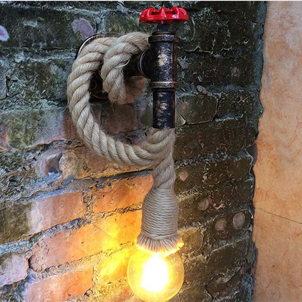 wall lamp vintage e27 iron rust water pipe loft industrial wind rope light for living room bedsides cafe restaurant
wall lamp vintage e27 iron rust water pipe loft industrial wind rope light for living room bedsides cafe restaurant