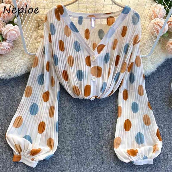 french style sweet polka dot chiffon blouse elegant v neck single breasted femme blusas spring slim fit pleated shirts 210422, White
french style sweet polka dot chiffon blouse elegant v neck single breasted femme blusas spring slim fit pleated shirts 210422, White