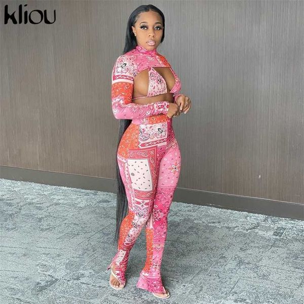 kliou printed 3 piece sets women streetwear turtleneck crop +bra+elastic high waist side split pants matching outfits 211007, White
kliou printed 3 piece sets women streetwear turtleneck crop +bra+elastic high waist side split pants matching outfits 211007, White