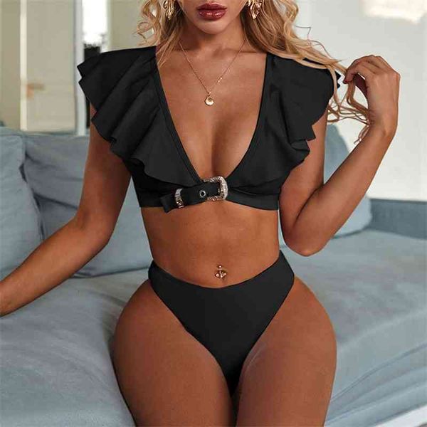 women's swimwear black ruffled vintage bikini push up women swimsuit female high cut two piece suits v neck bathing suit biku, White;black
women's swimwear black ruffled vintage bikini push up women swimsuit female high cut two piece suits v neck bathing suit biku, White;black