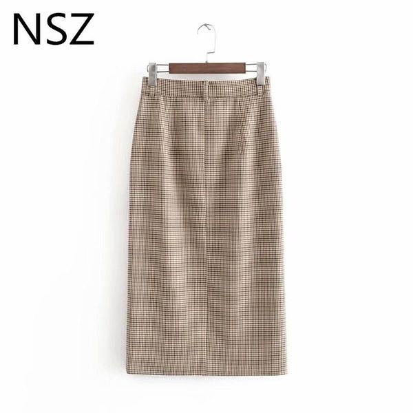 skirts nsz women houndstooth midi skirt high waist plaid pencil with pocket slit faldas, Black
skirts nsz women houndstooth midi skirt high waist plaid pencil with pocket slit faldas, Black