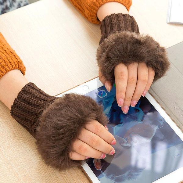 fingerless gloves faux un wrist mitten villi women gloves-knitted arm warmer winter knitted trim, Blue;gray 
fingerless gloves faux un wrist mitten villi women gloves-knitted arm warmer winter knitted trim, Blue;gray