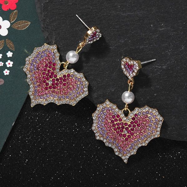 stud earrings for woman girls fashion luxury designer super glittering colorful diamonds cute lovely heart pearl pendant, Golden;silver
stud earrings for woman girls fashion luxury designer super glittering colorful diamonds cute lovely heart pearl pendant, Golden;silver