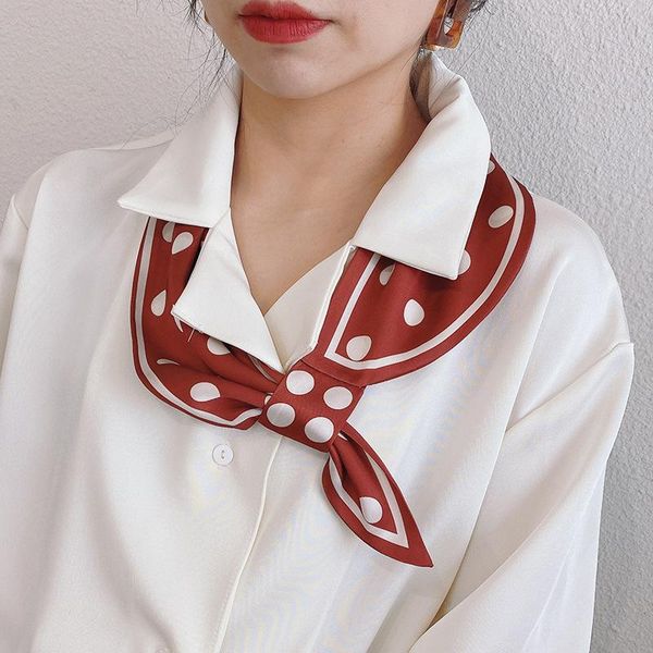 scarves 2021 silk scarf women wild temperament buckle tied hair decorative head chiffon hijab red dot ladies scarve, Blue;gray
scarves 2021 silk scarf women wild temperament buckle tied hair decorative head chiffon hijab red dot ladies scarve, Blue;gray