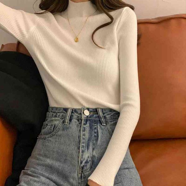 women autumn winter korean sweaters slim pullover turtleneck jumper soft warm pull femme, White;black
women autumn winter korean sweaters slim pullover turtleneck jumper soft warm pull femme, White;black