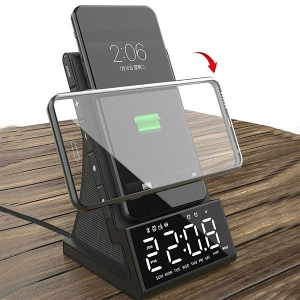 wireless charging bluetooth speaker usb led alarm clock with dock stand radio fast charger us\uk\eu plug other clocks & accessories
wireless charging bluetooth speaker usb led alarm clock with dock stand radio fast charger us\uk\eu plug other clocks & accessories