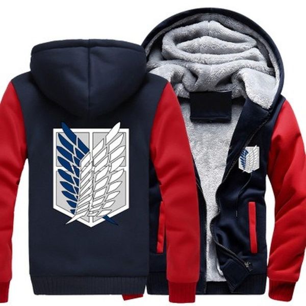 men's hoodies & sweatshirts winter men attack on titan print jacket thicken warm fleece cotton zipper raglan coat male tracksuits, Black
men's hoodies & sweatshirts winter men attack on titan print jacket thicken warm fleece cotton zipper raglan coat male tracksuits, Black