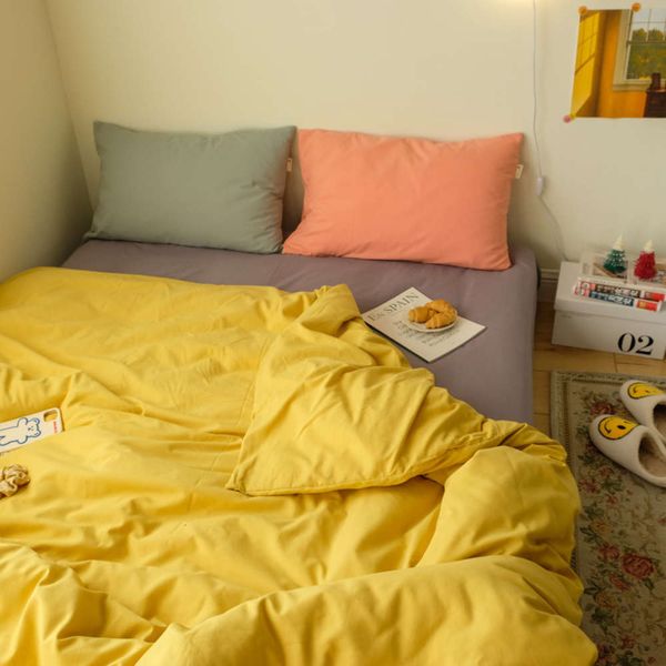 solid color washable cotton 4-piece bedding set dormitory single 3-piece suite & double quilt cover
solid color washable cotton 4-piece bedding set dormitory single 3-piece suite & double quilt cover