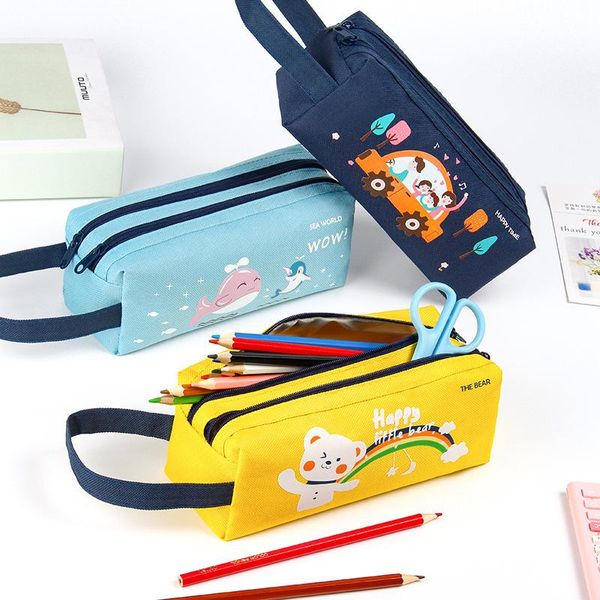pencil bags large capacity case double zipper canvas bag for school supplies kawaii stationary
pencil bags large capacity case double zipper canvas bag for school supplies kawaii stationary