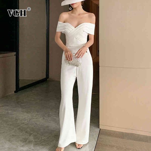 vgh white casual party jumpsuit for women slash neck high waist full length straight pants solid elegant jumpsuits female spring 210421, Black;white
vgh white casual party jumpsuit for women slash neck high waist full length straight pants solid elegant jumpsuits female spring 210421, Black;white