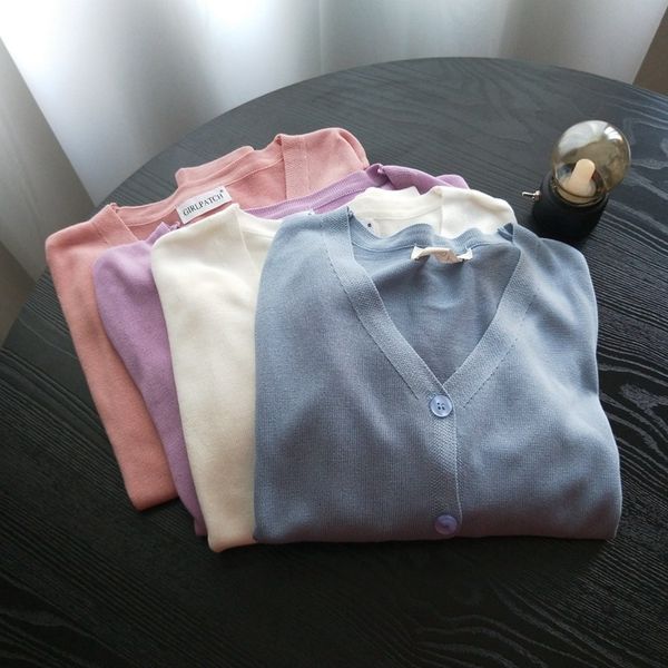 t-shirt t-shirt meiyishe purple ice silk cardigan women's knitting coat summer new gentle wear with thin v-neck top, White
t-shirt t-shirt meiyishe purple ice silk cardigan women's knitting coat summer new gentle wear with thin v-neck top, White