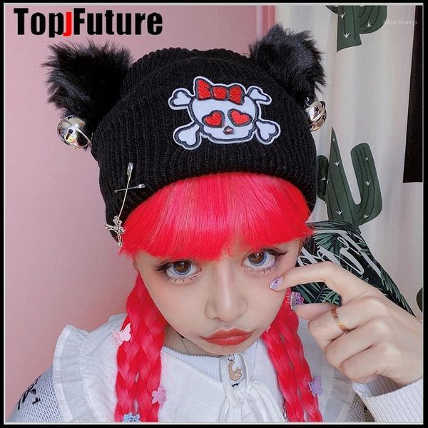 berets harajuku gothic skull black beanie hats cute bell cat ears bells fashion design women girls winter warm knitted caps streetwear, Blue;gray
berets harajuku gothic skull black beanie hats cute bell cat ears bells fashion design women girls winter warm knitted caps streetwear, Blue;gray