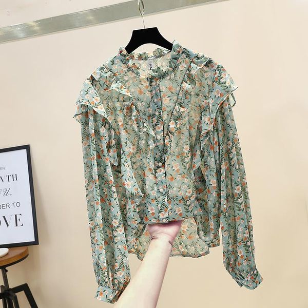 loose printed blouse women 2021 ruffled long sleeve shirts korean shirt lotus leaf floral chiffon female women's blouses &, White
loose printed blouse women 2021 ruffled long sleeve shirts korean shirt lotus leaf floral chiffon female women's blouses &, White
