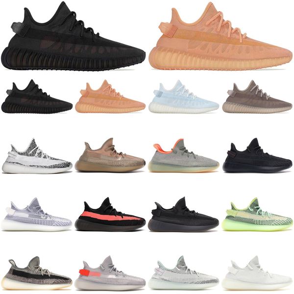 men women running shoes yeezy reflective mono cinder clay ice mist zebra cream cloud white bred beluga ash pearl static zyon blue tint sneak