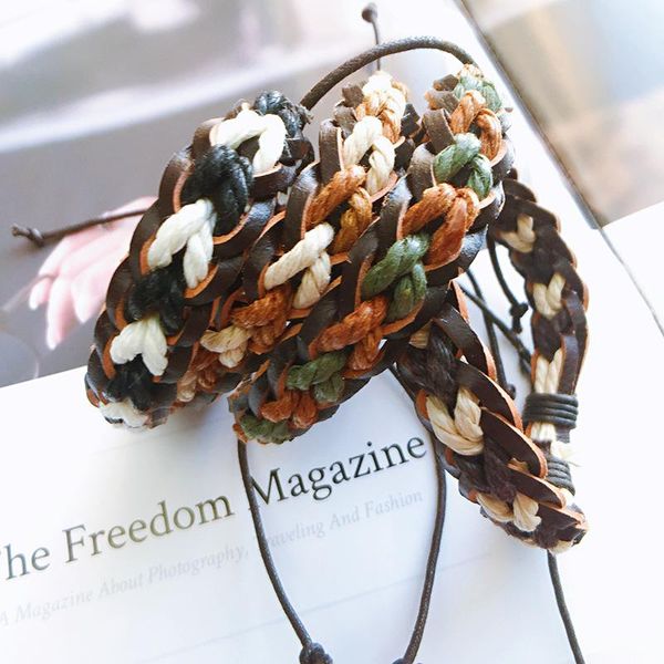 link, chain 2021leather rope bracelet leather hand woven diy jewelry for women&men sbr210083, Black
link, chain 2021leather rope bracelet leather hand woven diy jewelry for women&men sbr210083, Black