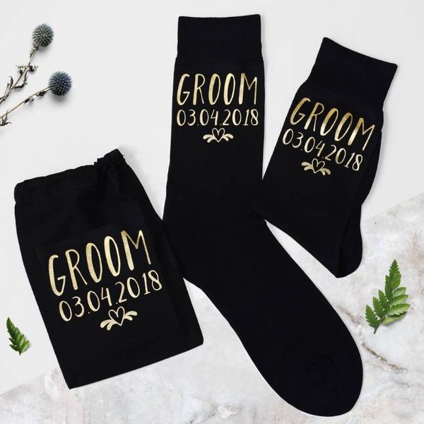 men's socks personalized name and date groomsman wedding party gifts favor custom father of the bride man sock with bags, Black
men's socks personalized name and date groomsman wedding party gifts favor custom father of the bride man sock with bags, Black
