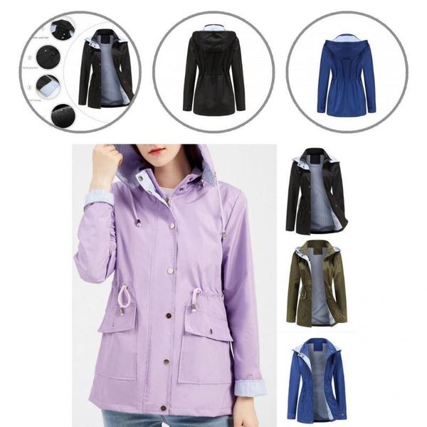 women's jackets jacket raincoat detachable hat striped lining casual windbreaker women coat classic overcoat, Black;brown
women's jackets jacket raincoat detachable hat striped lining casual windbreaker women coat classic overcoat, Black;brown