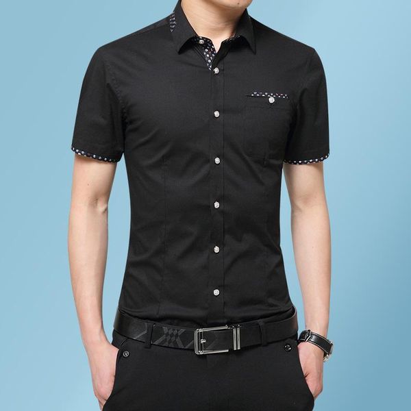 summer men's thin short-sleeved shirt solid color 4xl 5xl business casual loose male classic trend brand slim shirts, White;black
summer men's thin short-sleeved shirt solid color 4xl 5xl business casual loose male classic trend brand slim shirts, White;black