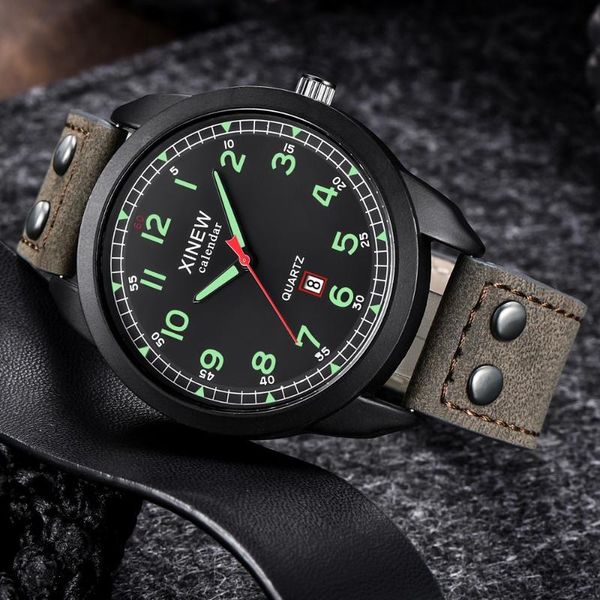 wristwatches xi the mens' watches leather strap simple calendar luminous dial outdoor men's quartz watch male clock relogio mascul, Slivery;brown
wristwatches xi the mens' watches leather strap simple calendar luminous dial outdoor men's quartz watch male clock relogio mascul, Slivery;brown