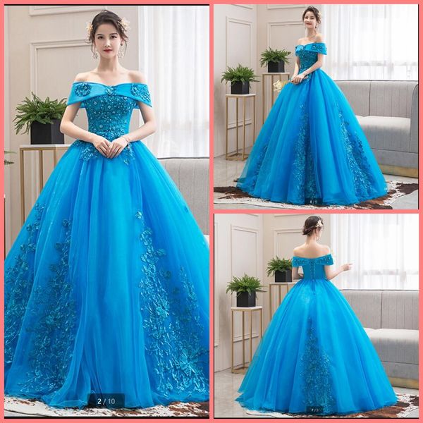 2021 robe de soiree blue tulle ball gown prom dresses new arrival princess lace appliques off the shoulder with pearls v neck party dress sw, Black
2021 robe de soiree blue tulle ball gown prom dresses new arrival princess lace appliques off the shoulder with pearls v neck party dress sw, Black