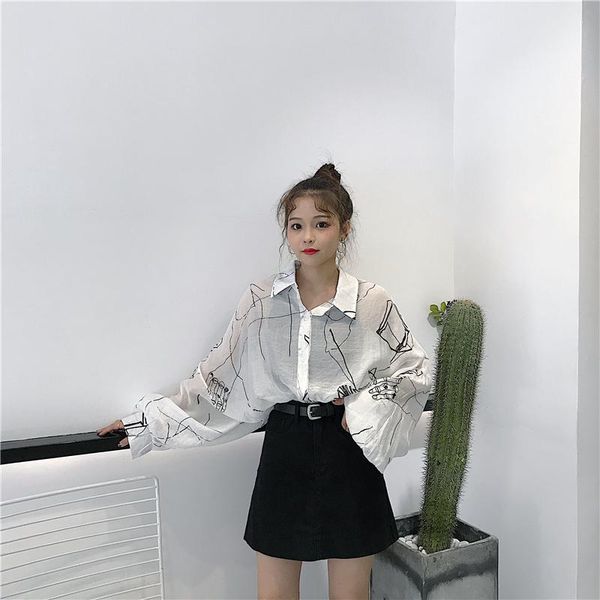women's blouses & shirts loose casual korean fashion brand white blouse female spring autumn print simple long sleeve thin women clothi
women's blouses & shirts loose casual korean fashion brand white blouse female spring autumn print simple long sleeve thin women clothi